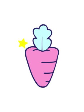 Parıldayan yıldızlar karikatür karalama havucu animasyonunu etkiler.