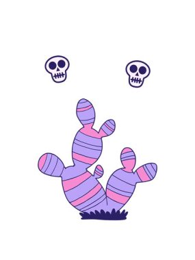 Kaktüs çiziminin kafatası animasyonu