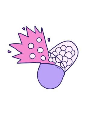 Karikatür güçlü tıbbın titreşimli animasyonu