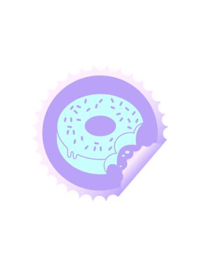 Isırılmış donut dairesel soyma etiketinin radyoaktif ışıldayan animasyonu