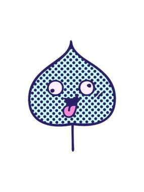 Bir yaprağın karikatürünün hareketli animasyonunu oynat