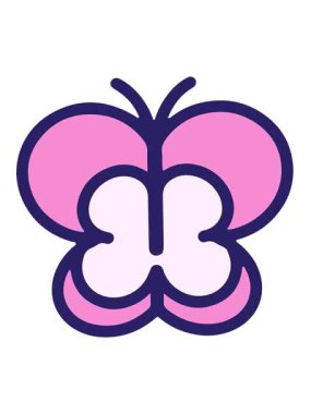 Basit ama sevimli kelebek çizgi filminin hareketli animasyonunu oynat