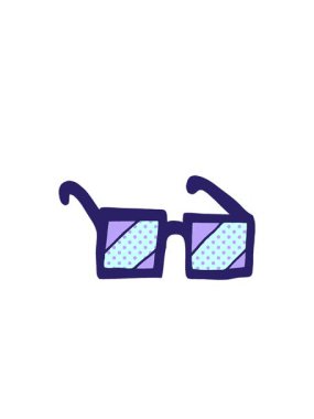 Yanıp sönen çizgi film karikatür gözlüklerinin animasyonu