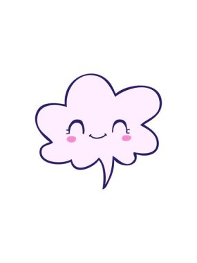 Konuşma baloncuğu ile sevimli çizgi film yüzünün bölünme etkisi