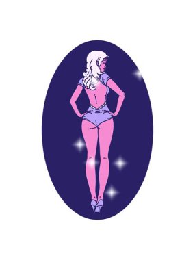 Dövmeli mayo kız animasyonunun simli etkisi