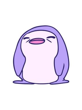 Kawaii 'nin sevimli penguen çizgi filminin dikkat çekici animasyonu.