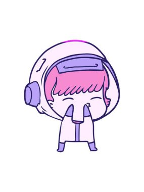 Meraklı bir astronotun çizgi filmini canlandırın.