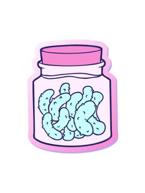 Çizgi film turşusu turşusu turşusu çıkartmasının hareketli animasyonu