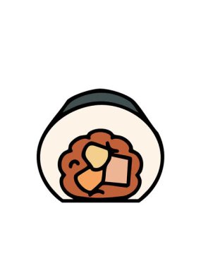 Yanıp sönen radyal çizgiler geleneksel Japon suşi yosunu çiziminin animasyonu