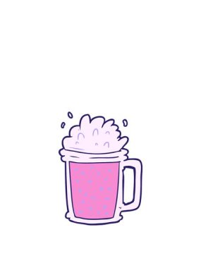 Kalkıp yüzen yarım litre biranın animasyonu