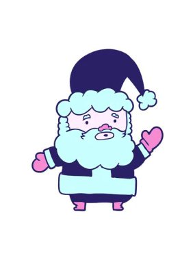 Çizgi film Noel Baba 'nın el sallaması hareketli animasyonu