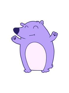 Mutlu bir kutup ayısı çizgi filminin animasyonunu salla ve durdur