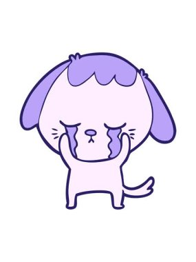 Tatlı köpek yavrusu ağlama çizgi filminin animasyonunu salla ve durdur