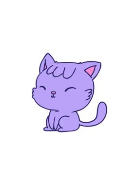 Şirin kawaii kedisinin çizgi film tasarımının gösterişli satış animasyonu