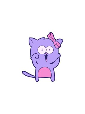 Çizgi film kedilerinin eğlenceli çizimlerinin satış animasyonu