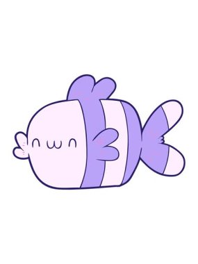 Tatlı çizgi film balıklarının animasyonlarını salla ve durdur