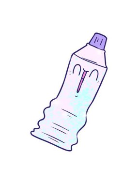 Çizgi film diş macunu tüpünün parlatıcı etkisi