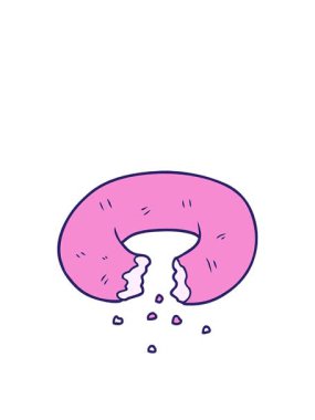 Çizgi film çörek çiziminin zıplama hareketi animasyonu