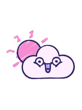 Happy Cloud Tebeşir Çiziminin hareketli animasyonunu oynat