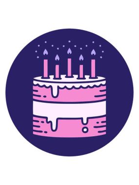 Doğum günü pastası çiziminin hareketli animasyonu