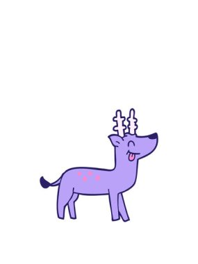 Karikatür karalamalarının yükselişi ve yüzen animasyonu Mutlu ren geyiği