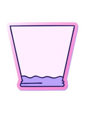 Garip bir el çizilmiş viski bardağının çizilmiş çıkartmasının canlandırma efekti