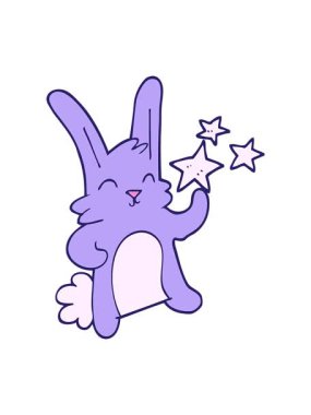 Çizgi film çizgi filminin animasyonunu salla ve durdur mutlu tavşan