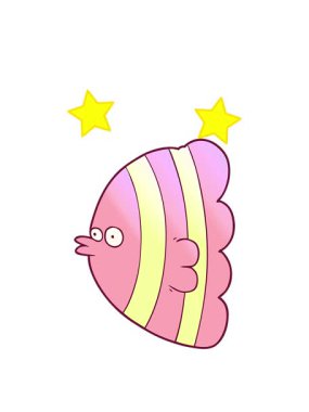 Parlak renkli egzotik balıkların dönen yıldızları animasyonu