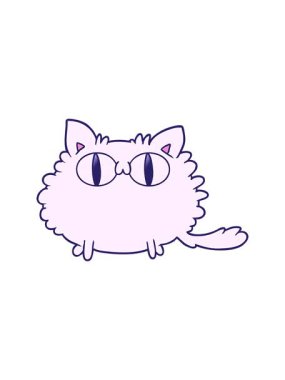 Çizgi film kedisinin eğlenceli tasarımının hareketli animasyonu