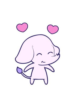 Tatlı bir filin dönen kalp animasyonu.