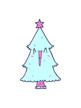 Bir noel ağacının çiziminin canlandırmasını renklendir