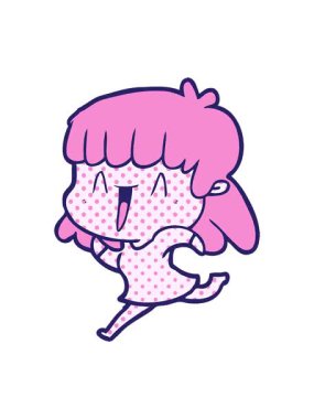 Bir kadının neon palet karikatürünün hareketli animasyonu