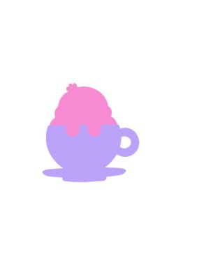 Çay fincanında tatlı yavru kuşun yatay titreşimli animasyonu