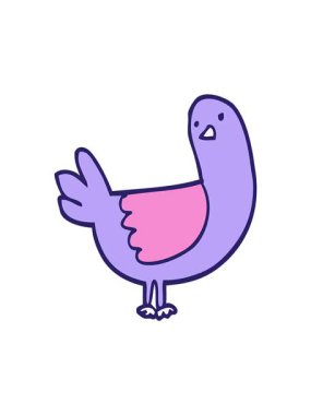 Dikkat çekici çizgi film güvercini animasyonu