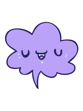 Konuşma baloncuğu ile mutlu çizgi film yüzünün titreşimli hareketi