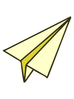 Kağıt uçağın sevimli çizgi filminin renk animasyonu değişiyor