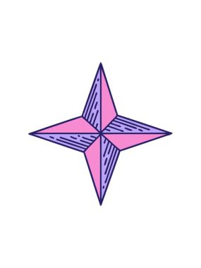 Geleneksel dövme yıldızının basınçlı animasyonu