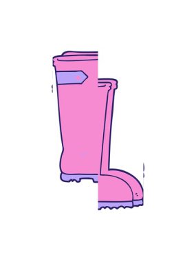 Wellington çizmelerinin bölünmüş hareket animasyonu