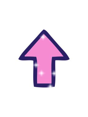 Yön gösteren okun sevimli çizgi filminin parıltı etkisi