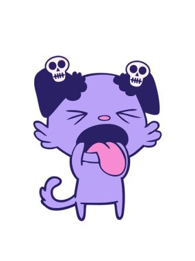 İğrenmiş bir köpeğin kafatası animasyonu.