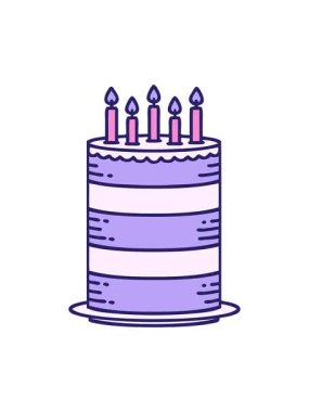 Doğum günü pastası karikatürünün basınçlı animasyonu