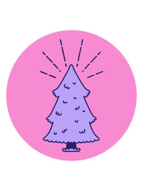 Dövme stili çam ağacının hareketli canlandırması