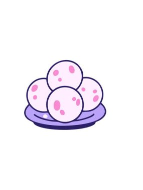 Pao de queijo geleneksel Brezilya peynirli ekmek çizgi filminin yatay titreşimli animasyonu