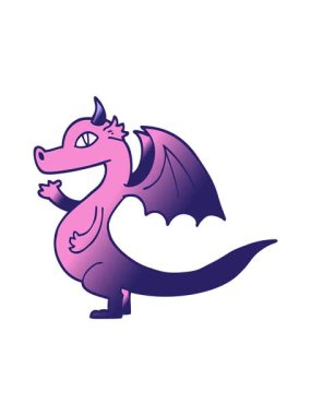 Güzel vektör gradyan çizim ejderhası animasyonunun dikkat çekici animasyonu