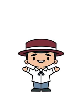 Geleneksel giyinmiş Brezilyalı adamın hareketli animasyonu