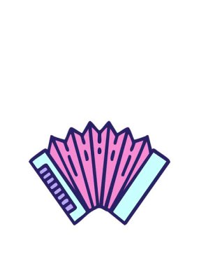 Geleneksel akordeon Brezilya enstrümanının animasyonunu genişletiyorum.