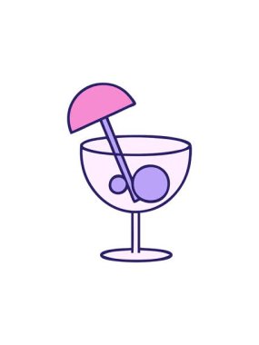 Güzel bir kokteyl karikatürünün dikkat çekici animasyonu.