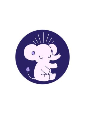 Dövme stili şirin fil animasyonu satışı