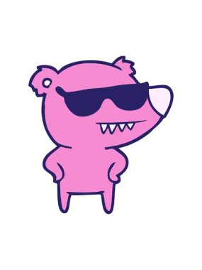 Güneş gözlüğü çizgi filminin kalçasında elleri olan canlandırmasını görüntüle