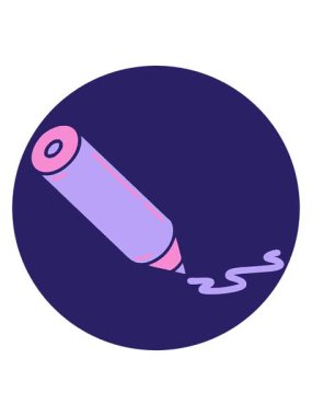 Renkli bir kalemin dövme biçimindeki görüntüsünü salla